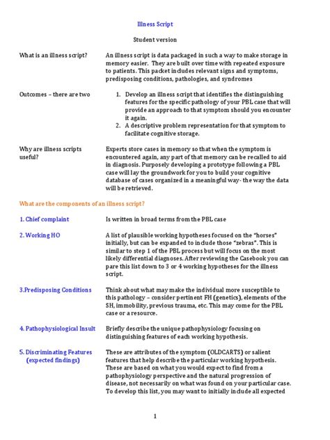 Illness Script Final Medical Diagnosis Memory Free 30day Trial