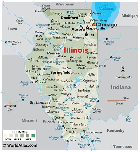 Illnois map. The marine chart shows depth and hydrology of Illinois River on the map. It flows through the following states: Illinois. 28070 basin size ( sq mi ) 273 length ( mi ) To depth map. Go back. Illinois River nautical chart shows depths and hydrography on an interactive map. Explore depth map of , all important information. 