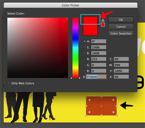 Illustrator shows a faded color of the color I select