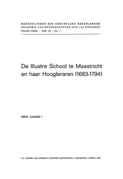 Illustre schools te maastricht en haar hoogleraren (1683 1794). - História das idéias da faculdade de direito do recife.