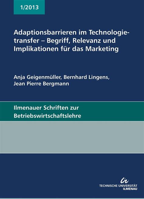 Ilmenauer Schriften zur Betriebswirtschaftslehre …