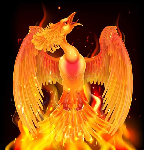 Ilustrace „Stylized illustration of a phoenix bird rising from the ...