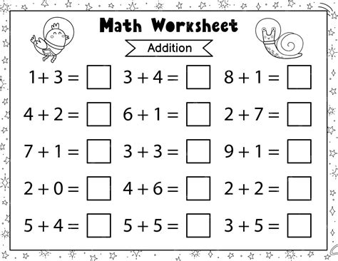 Imágenes libres de regalías de Math worksheet for kids