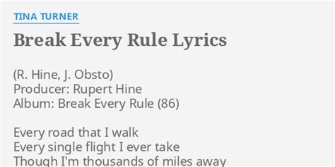 Im breaking every rule ... lyrics