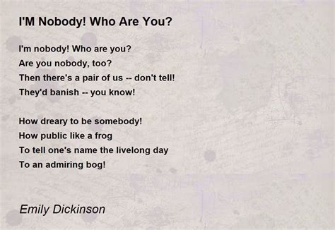 Read Im Nobody Who Are You By Emily Dickinson