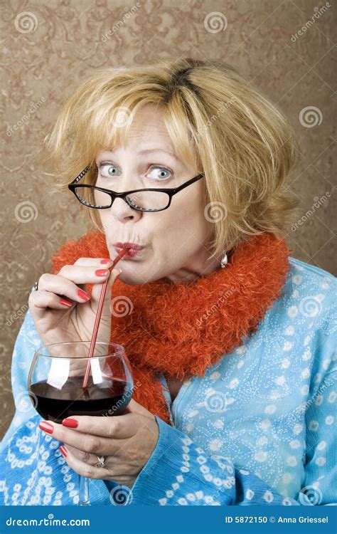 Image 1018463: Funny Woman Drinking Wine - Crestock