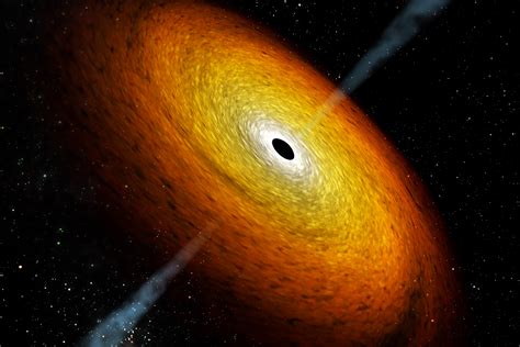 Image of black hole. Researchers published the new image Thursday in The Astrophysical Journal Letters. The black hole in question is situated roughly 54 million light-years away from Earth, at the center of the ... 
