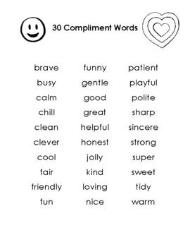 Image result for compliment words Compliment words, Classroom