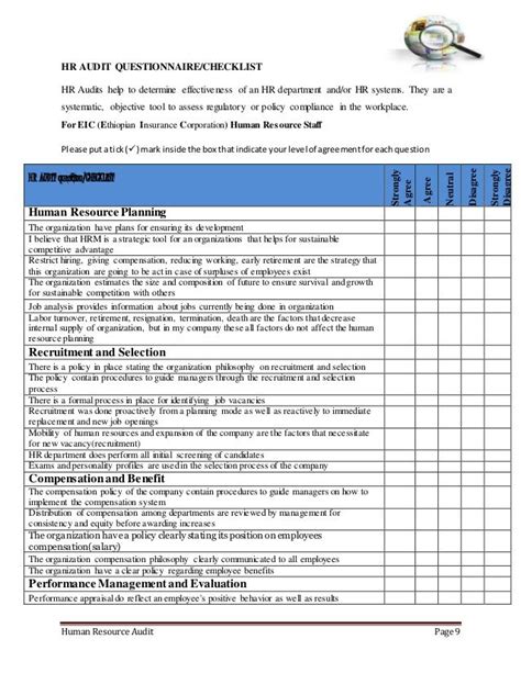Image result for human resources audit checklist Project management