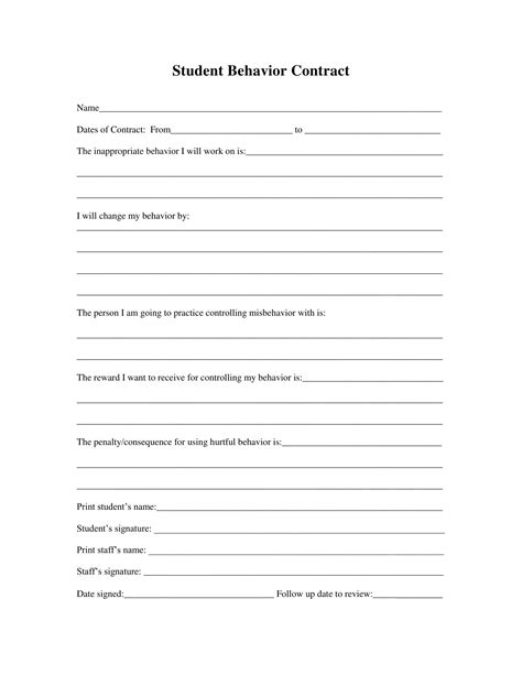 Image result for student behaviour contract Student behavior contract