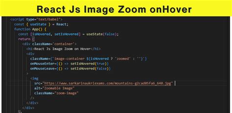 Image zoom on hover in react js.  Images React component for desktop browsers fo...