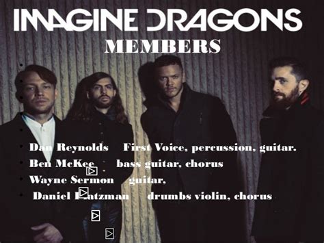 Imagine dragons members with their instruments names and numbers