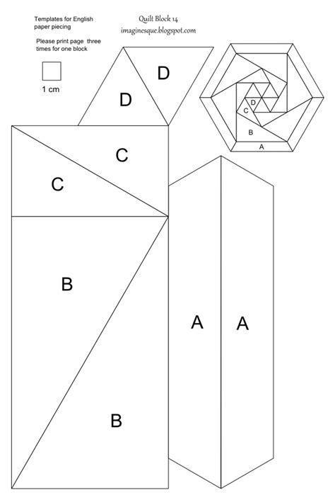 Imaginesque Quilt Block 14 Pattern and Template