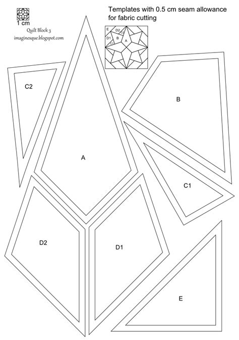 Imaginesque Quilt Block 3 Pattern and Templates