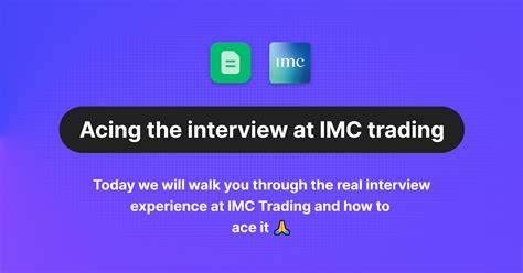 Imc trading interview. I interviewed at IMC Trading. Interview. 1.online assessment very easy 2.pressure test Answer several questions in about 15 minutes. I answered some of the questions. Each question had only 15 seconds to prepare. You have to very familiar with some basic concepts. Interview questions [1] Question 1. 