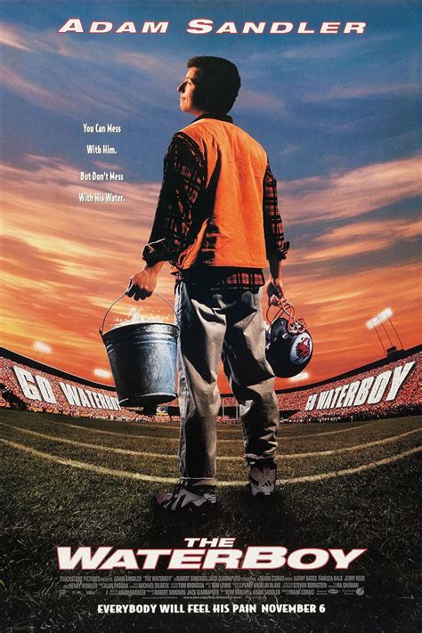 The Waterboy (1998) on IMDb: Movies, TV, Celebs, and more... Menu. Movies. Release Calendar Top 250 Movies Most Popular Movies Browse Movies by Genre Top Box Office Showtimes & Tickets Movie News India Movie Spotlight. ... Watch. What to Watch Latest Trailers IMDb Originals IMDb Picks IMDb Podcasts. Awards & Events.. 