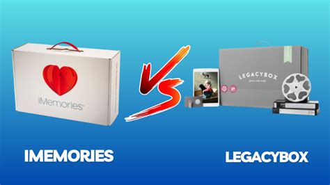 Imemories vs legacybox. I sent 4 VHS tapes (pre-ordered their box and bags, around $15) and asked for just digital copies. When finished I uploaded those copies to google photos for long-term access. iMemories also sent back the tapes. I feel like since they don't advertise as aggressively as Legacybox that they're more reasonable, but that's just a feeling, not based ... 
