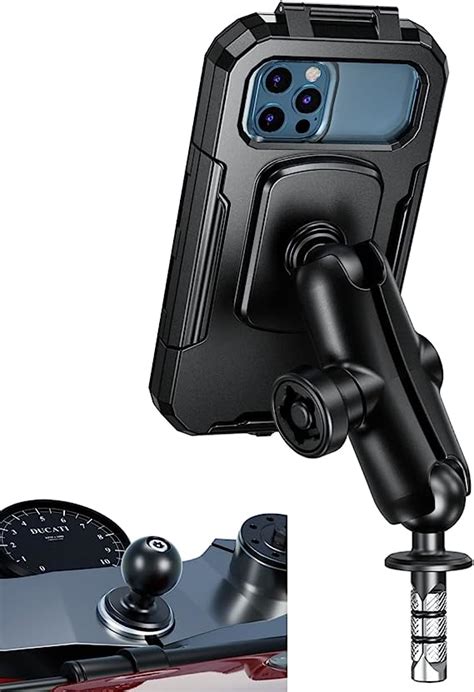 iMESTOU Waterproof IP67 Motorcycle Phone Mount Wireless/USB C Charger Handlebar Cellphone Holder Quick Charge for 5.5"-6.8" Phones by Wiring to 12/24V Motorcycle or Plugging to USB A Sockets iMESTOU Motorcycle Fork Stem Phone Mount, Anti-Theft 1" Ball Phone Holder with Double Socket Arm Fits to RAM B Size Components 720° Rotation for 4.0"-7.0 .... Imestou motorcycle phone mount instructions