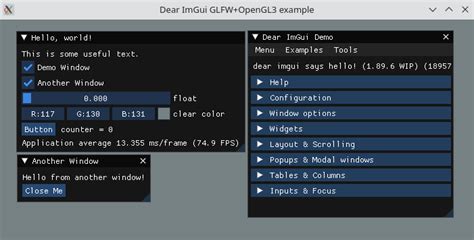 Imgui demo. zip (Windows, 1. cpp imgui v1. h Internal APIs ~3800 lines Frequently Asked Quest...