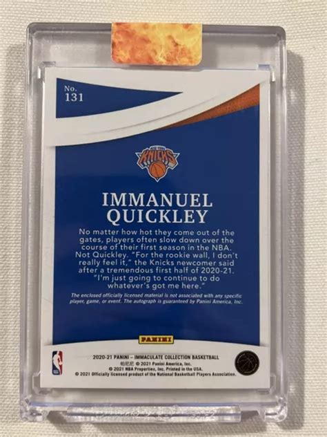Immanuel quickley. Immanuel Quickley came into the game for the final time Monday night with 3:51 remaining in the third quarter. The Knicks were down 11 points, 82-71, and in need of energy against the lively Hawks. 
