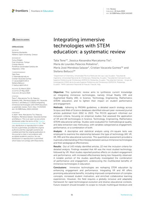 Immersive Technology in Integrating STEM Education