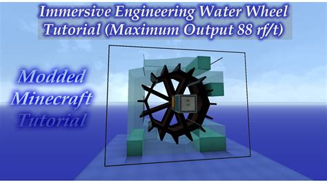 Immersive engineering waterwheel. I hate them (and immersive engineering) because I don't understand them ... The waterwheel and windmill are the early forms of power generation. Waterwheels require running water and can have up to three in a row, lining up and connecting to a single kinetic dynamo, which connects to the center of either of both of these blocks to output the ... 