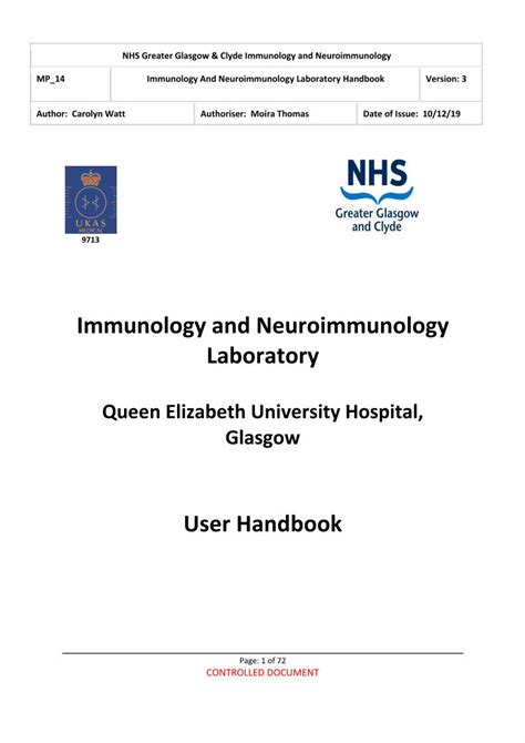 Immunology and Neuroimmunology User Manual - NHSGGC