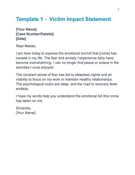 Impact Letter Template