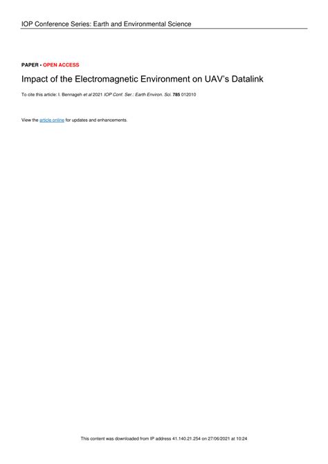 Impact of the Electromagnetic Environment on UAV