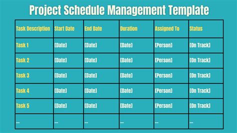 Impactful Schedule Management Plan Example