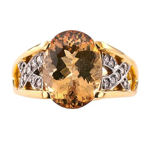 Imperial Topaz Gold Ring - 72 For Sale on 1stDibs