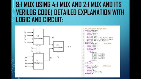 Implement 8x1 mux. . Feb 2, 2020 · A complete explanation of the Verilog code for a 8x1...