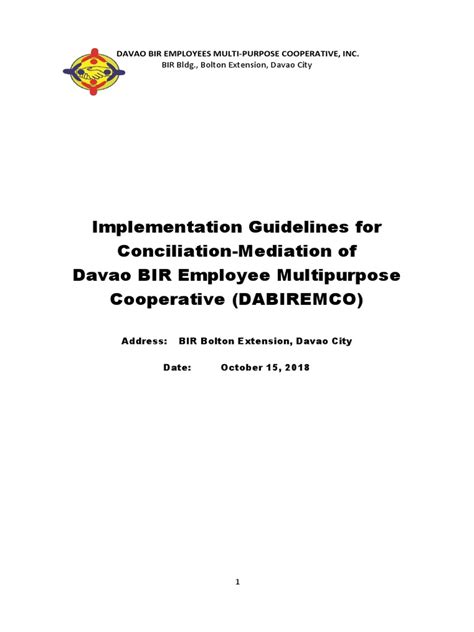 Implementation Guideline For Conciliation Mediation PDF Mediation