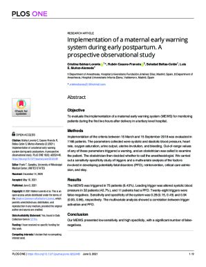 Implementation of a maternal early warning system during …