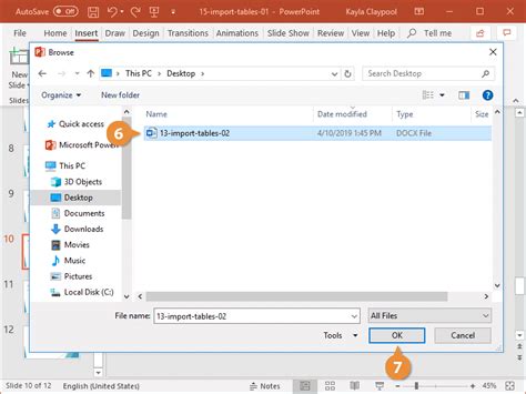 Import Tables in PowerPoint CustomGuide