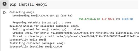 Import emoji.  Jan 23, 2021 · cd emoji python setup.  Jul 29, 2023 · Importing Em...