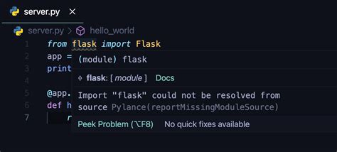 Import flask could not be resolved pylance.  Follow the steps to install the module...