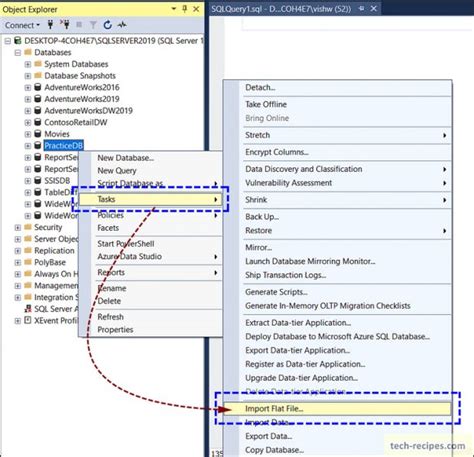 Import flat file into sql server using query. csv or a .  The SSMS "Impor...