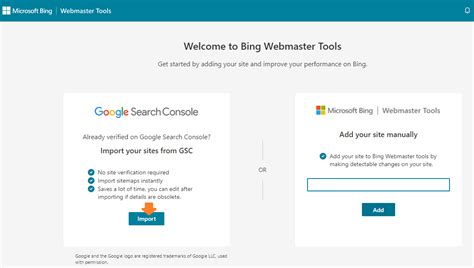 Import sites from Search Console to Bing Webmaster Tools