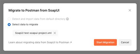 Import soapui into postman.  Select the Select data to migrate option.  Watch video:- &bull; Im...