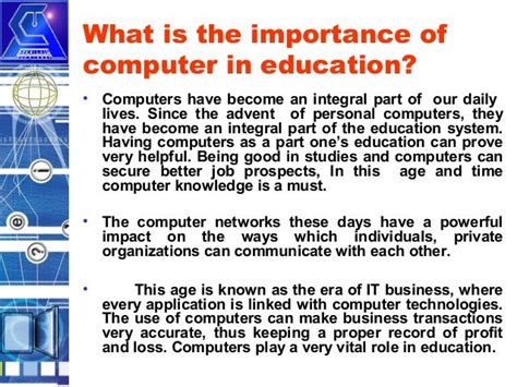 Importance of Computer Technology in Education - Synonym