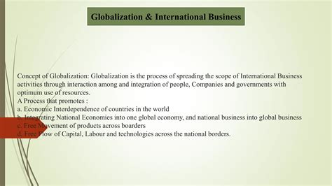 Importance of globalization in international business.  importance, con...