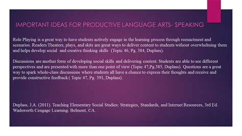 Important Ideas For Productive Language Arts Speaking Creative