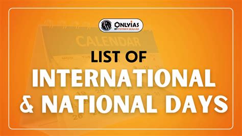 Important days pdf.  List of Important National and International Days...