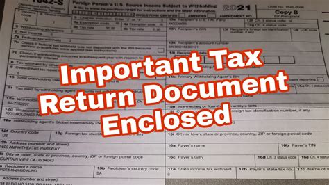 Important tax return document enclosed. 