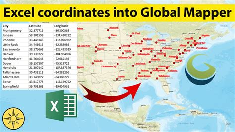 Importing Excel coordinates into Global Mapper YouTube.
