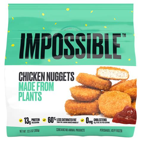 Impossible chicken nuggets. Doing the right thing is never a hard decision. By Team Impossible. Update as of Friday, March 24, 2023: Retailers have confirmed that the 22 recalled lots of frozen Impossible chicken nuggets produced by OSI Industries, LLC between October 20 and November 23, 2022 have now been fully removed from store shelves, and all product available for ... 