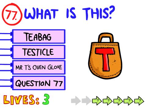 Question 94 from the Impossible Quiz has a scenario set in front of a big bomb located in the centre of the screen, with the words "Be prepared" above it. A match is lit off-screen and put on the bomb's fuse, lighting it, but this time a 10-second countdown starts ticking down on it, instead of a 1-second countdown. The screen will now display a message that says "Stop it!!" in red, and ...