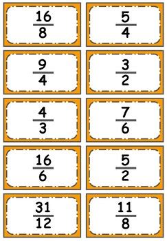 Improper to Mixed Number Flash Cards - CommonCoreSheets
