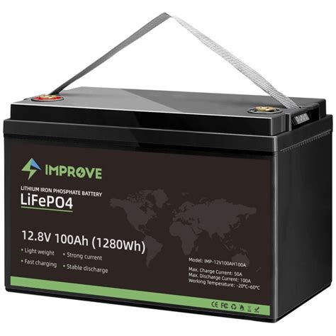 Improve Lithium 12V LiFePO4 batteri 100Ah med 100A BMS